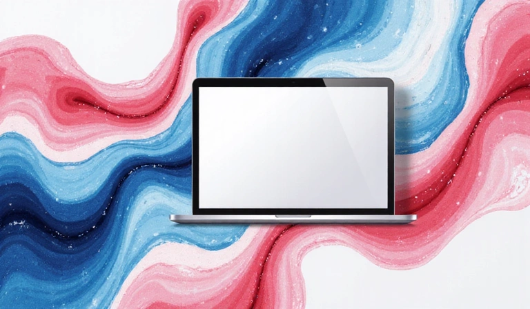 Abstraktní webdesign koncept s čistými, moderními vizuálními prvky